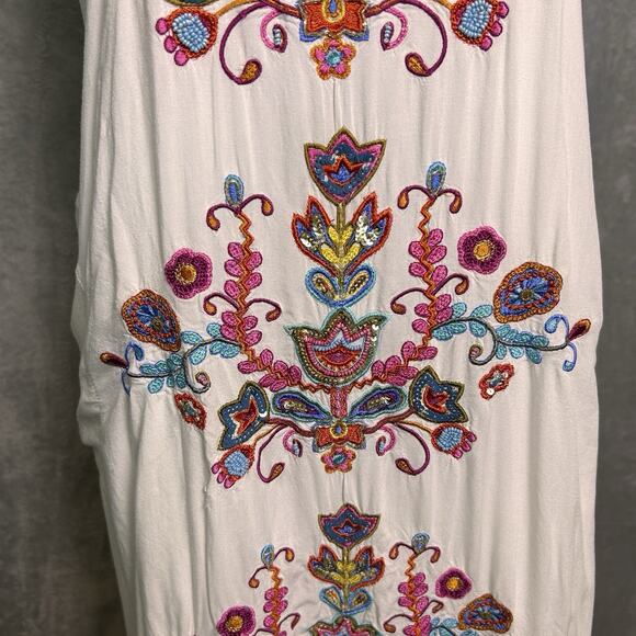 Lula Soul Embroidered Halter Mini Dress Womens Medium Boho Elegant Feminine - Picture 4 of 11